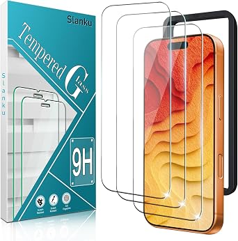 Slanku 3 Pack for iPhone 17 Pro Max Screen Protector Tempered Glass Frame