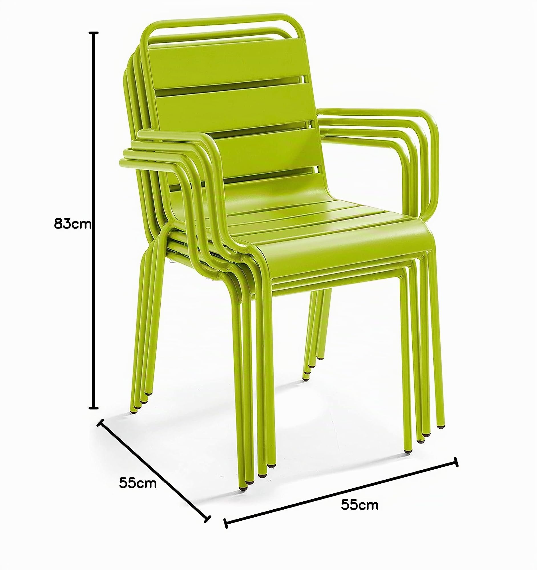 Oviala Fauteuil de Jardin en métal Vert Cactus - Palavas