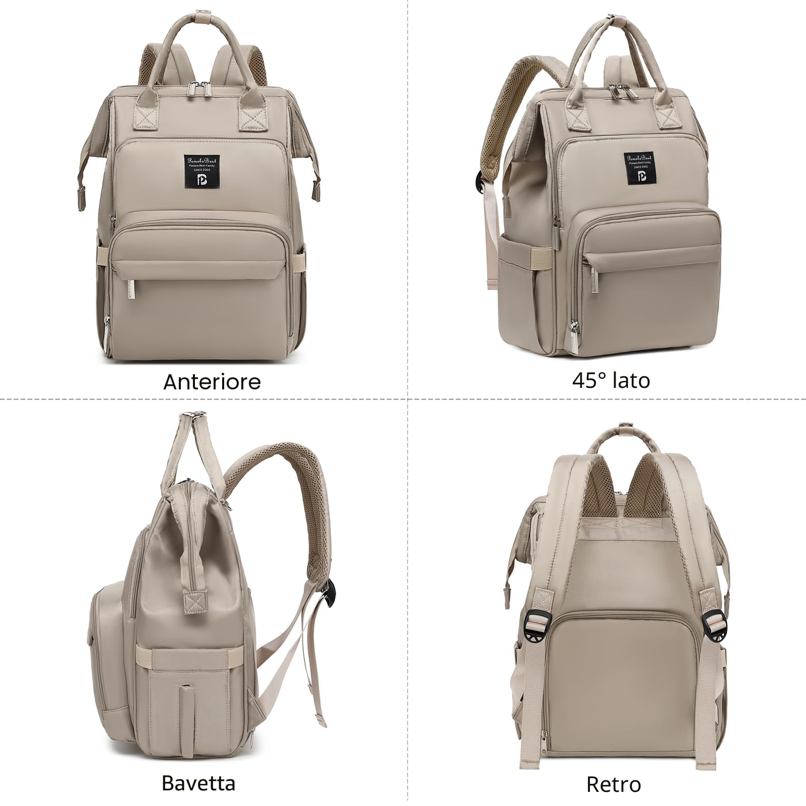 Pomelo Best Zaino Fasciatoio per Bambini con Fasciatoio Impermeabile Grande Capacità Borsa Passeggino per Viaggi - Serie Macaron