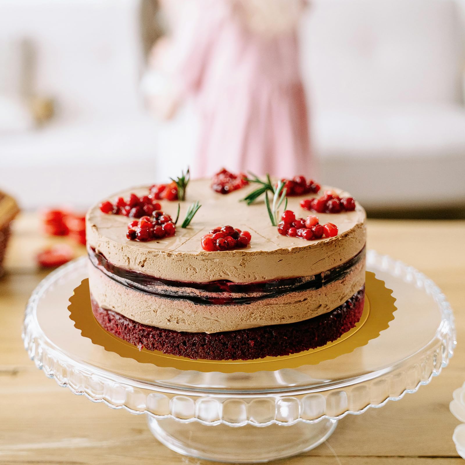 24 Stück Kuchenunterlagen Rund - 15/20/25/30 Cm Tortenplatten Aus Wellpappe