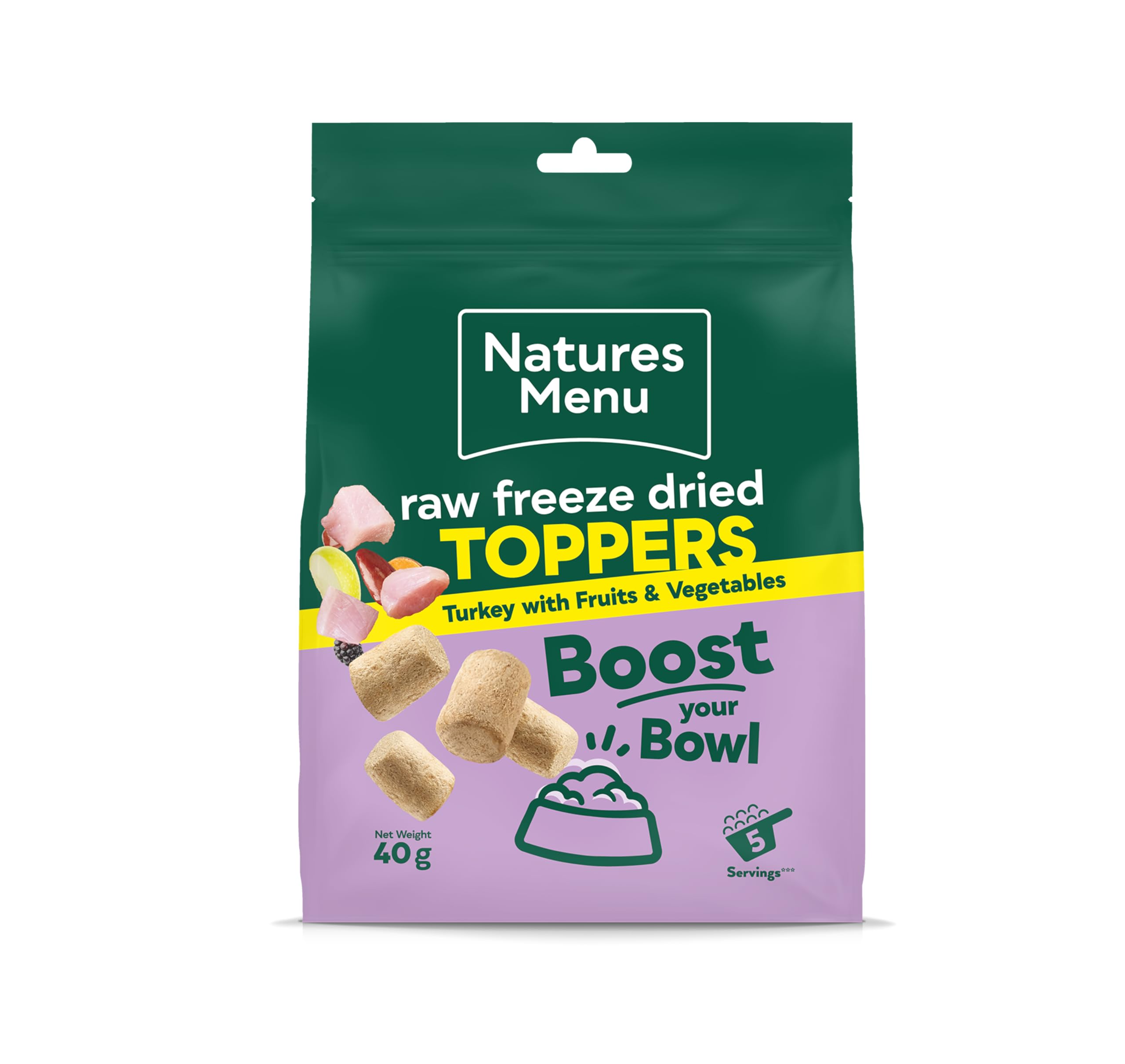 Natures Menu Complete Raw Freeze Dried Toppers - Turkey - 7 x 40g