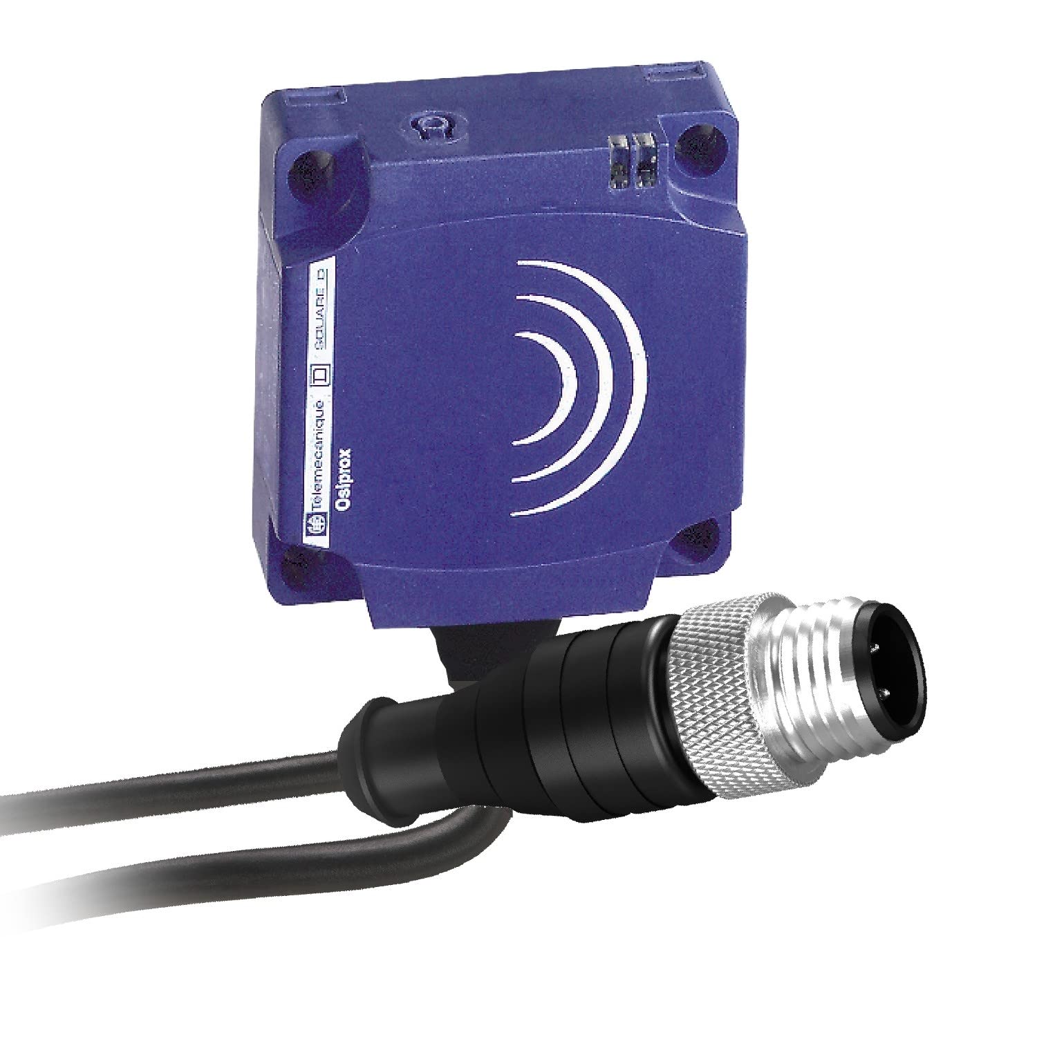 Produktbild von Schneider XS8C1A1MBL2 Induktiver Näherungsschalter – 40x40x15 Mm, PBT, Schaltabstand 25 Mm, 24-240 V AC/DC, 2 M Kabel