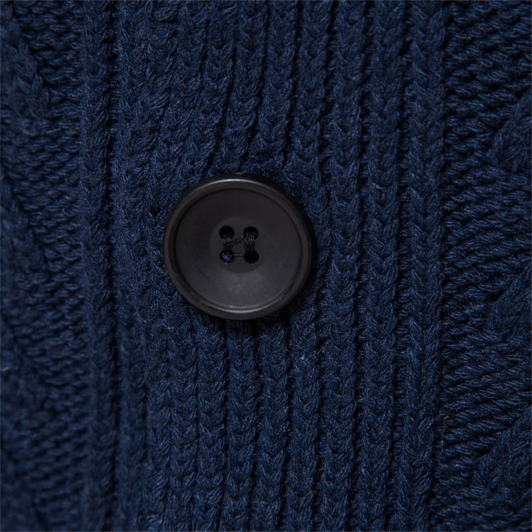 Vogrtcc Sudaderas de los hombres de punto suéter de color sólido casual suéter de moda de invierno de un solo pecho