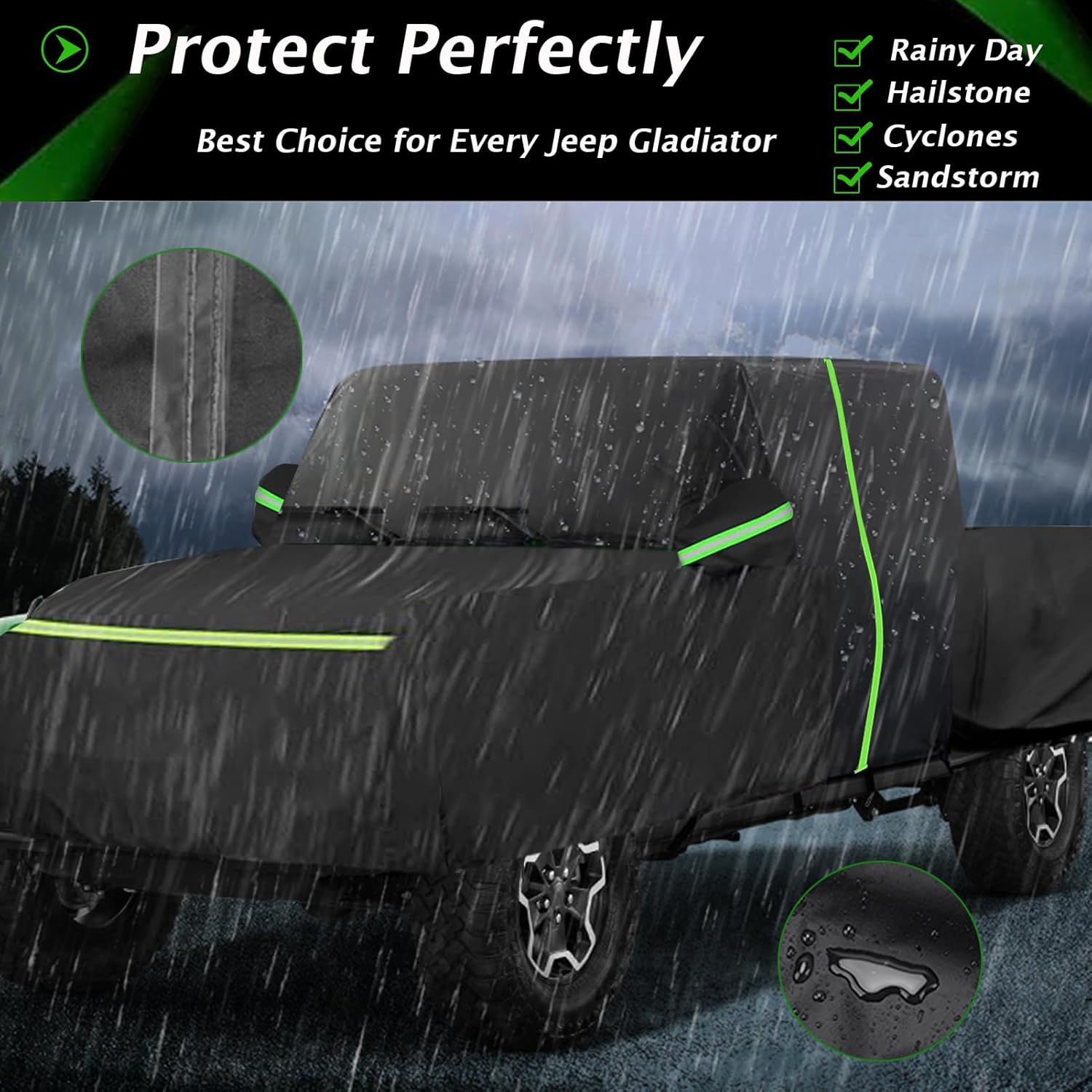 Big Ant Waterproof Car Cover Replace for 2019-2023 Gladiator,All Weather Car Covers with Zipper Door for Snow Rain Dust Hail Protection (Gladiator)