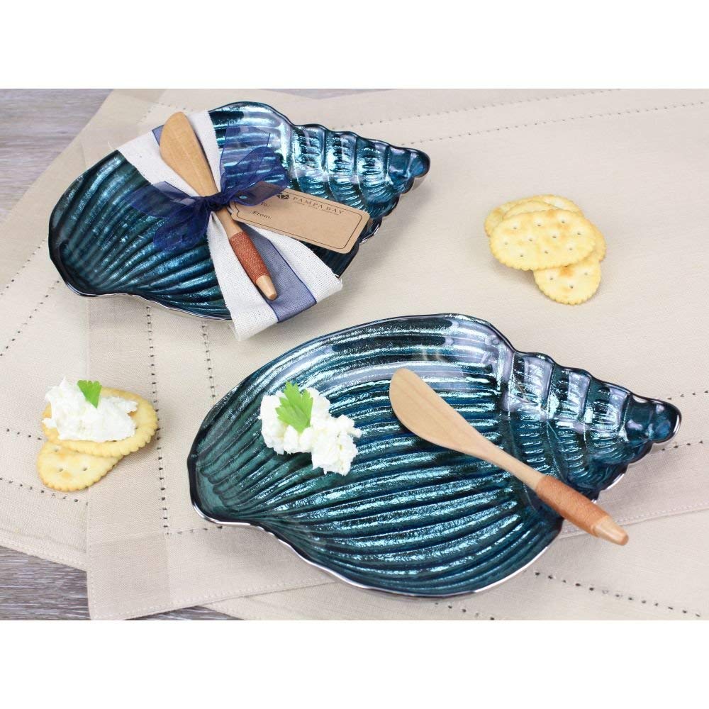 Pampa Bay Let's Entertain Glass Snail Dish Set-2Pc