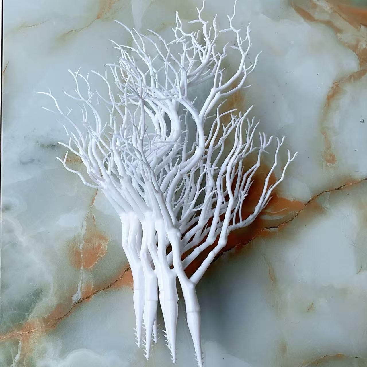 13.8 inches Artificial Coral Branches Fake Antler Branches Small Branches for Home Decoration Flower Arrangement Wedding Christmas Halloween Festival (White 20PCS)