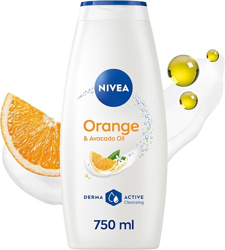 NIVEA Orange & Avocado Oil Caring Shower Cream Body Wash, 750ml
