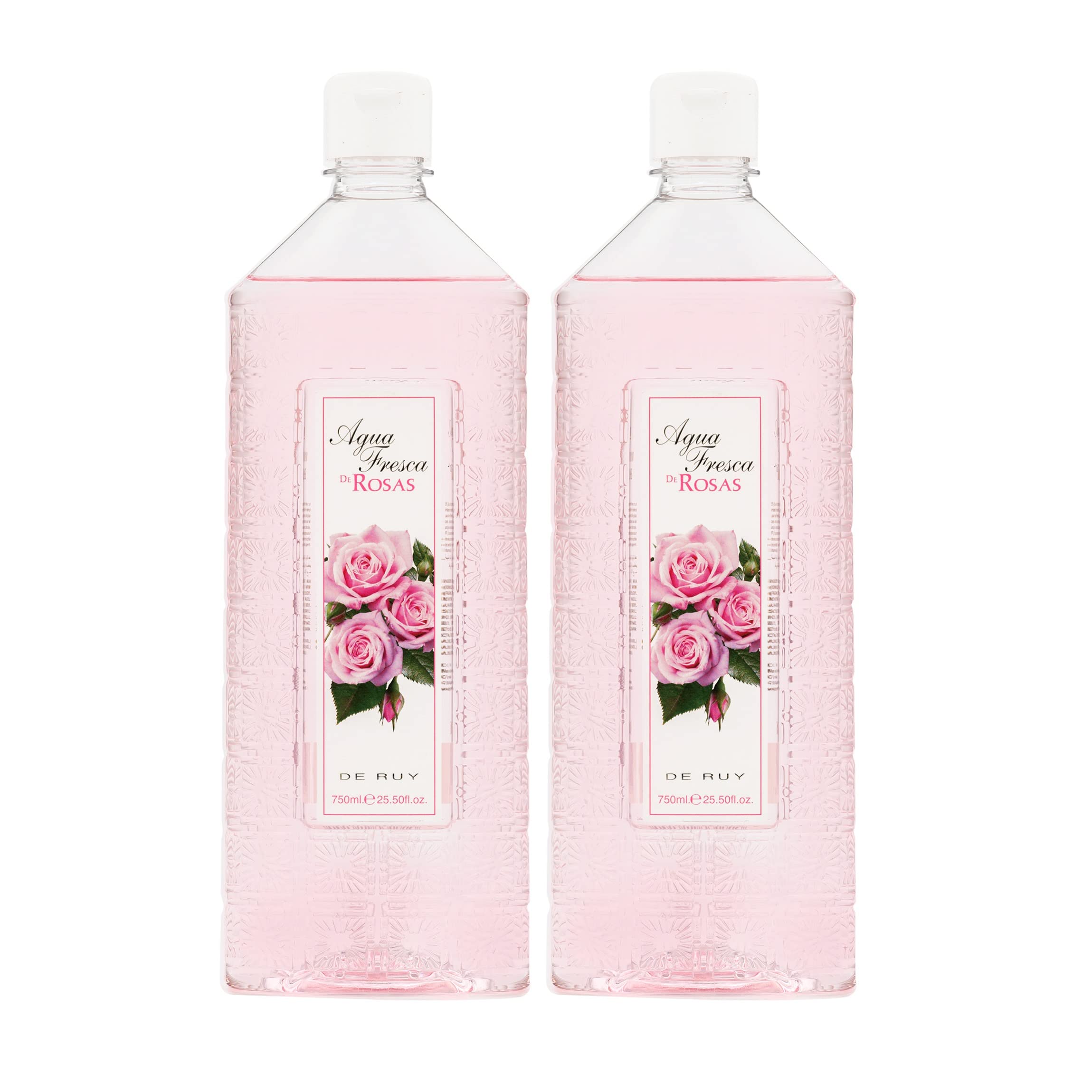 AGUA FRESCA DE RUY - Rosas, Perfume Unisex, Pack de 2 x 750 ml, Colonia Hombre y Mujer, Eau de Toilette Masculina y Femenina, Aroma Cítrico y Floral, Fragancia Suave y de Larga Duración