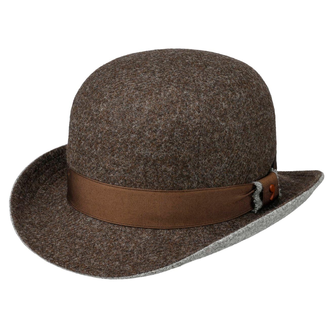 Bombín Shetland WoolD’Este Hombre - Made in Italy Gorro de Lana Sombrero con Forro, Banda grosgain Invierno otoño/Invierno