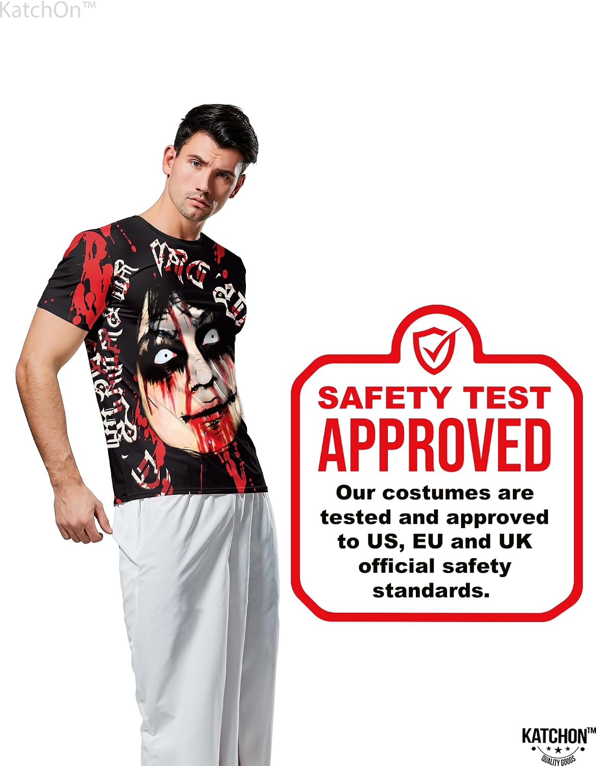 KatchOn, Scary Face Tshirts for Men - Gothic Tshirt for Men | Scary Halloween Shirts for Men | Halloween Costumes for Men