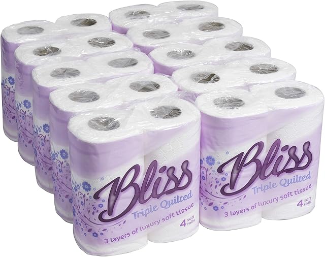 Blake & White Bliss Ultra Soft Luxury Toilet Roll| 3 Ply | Pack of 40 Rolls | 170 Sheets