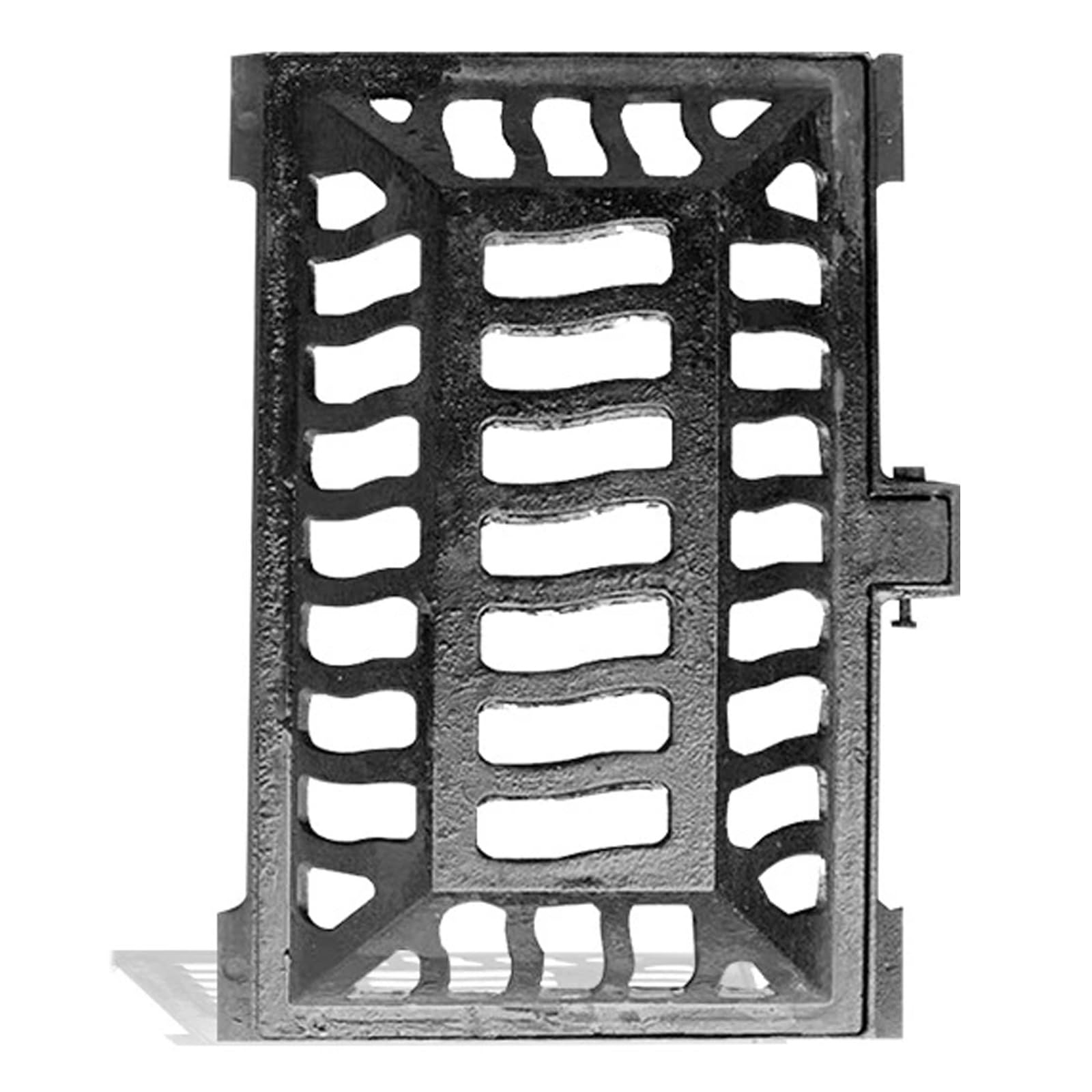 GJMSSMY Black Square Cast Iron Manhole Cover with Bolted Base, Anti-Theft, for Drainage, Patios, Concrete Walkways, Sewers, Gardens, Farm (45x75x18cm/18x30x7in)