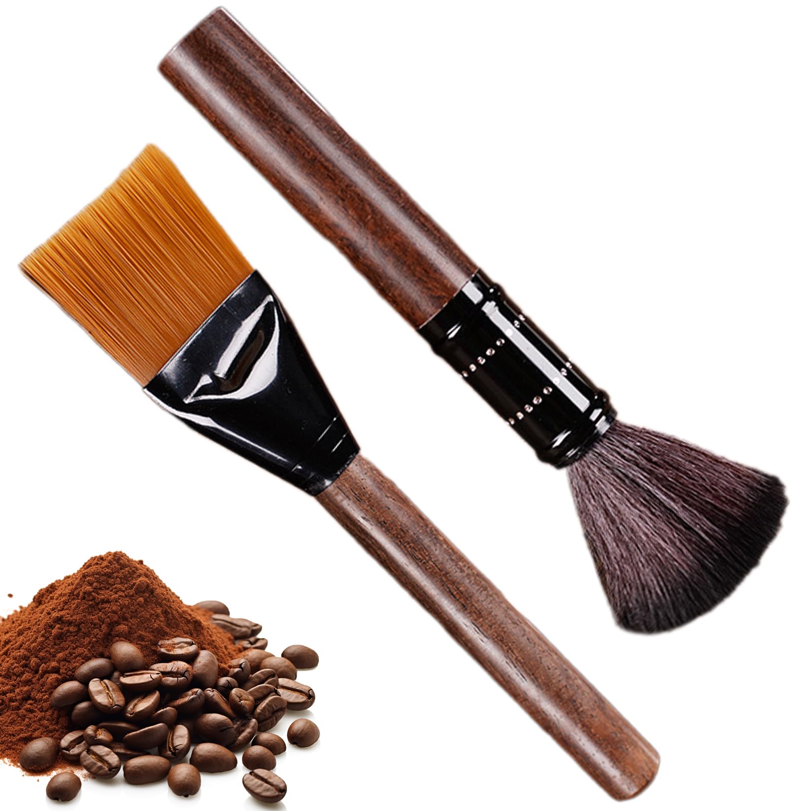 2 Pcs Coffee Brush Set - Coffee Machine Cleaning Tool, Bean & Grain Brush, Barista Accessories