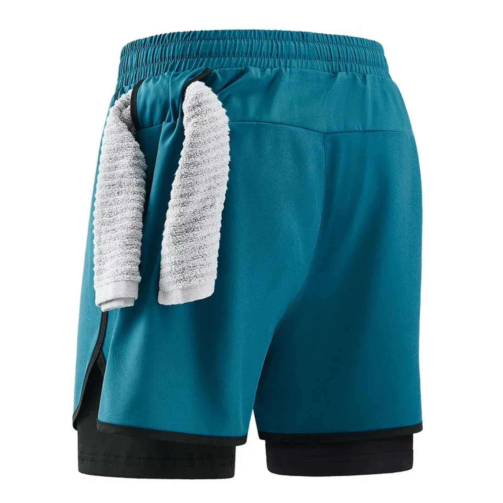 Vêtements sport d'été homme contre la chaleur : short court camouflage bleu