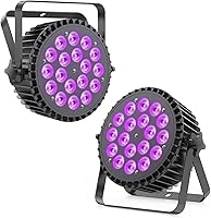 Vista 12 de Luces LED de Escenario 12X18W RGBWAUV 6en1 Luces Par Can de Iluminación Par con Control DMX Activadas por Sonido Uplights para Eventos Iglesia DJ