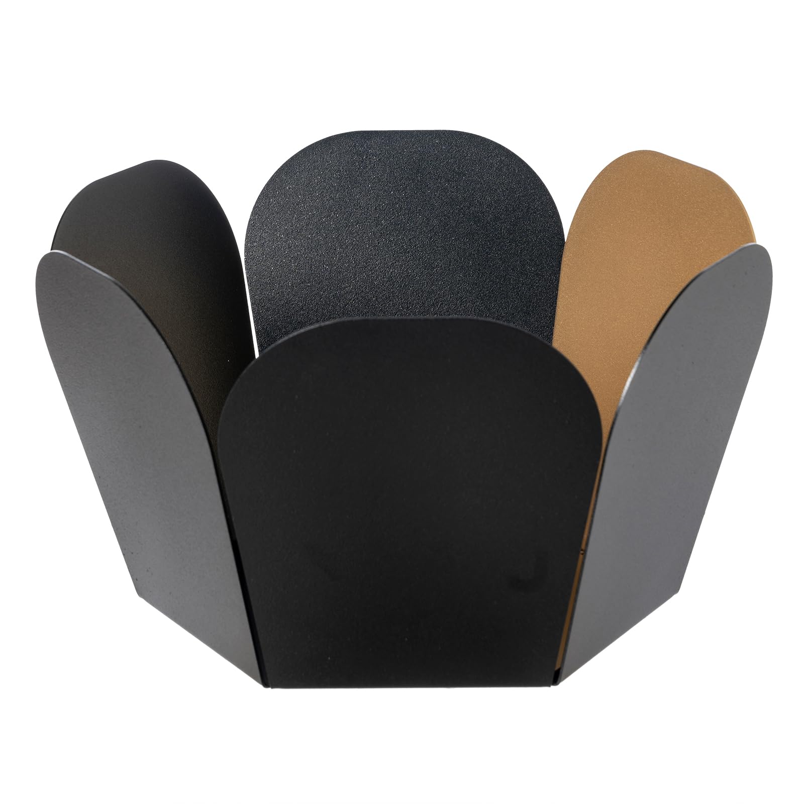Centre de table design italien en fer noir et or Arti & Mestieri Fluid 30x17 cm