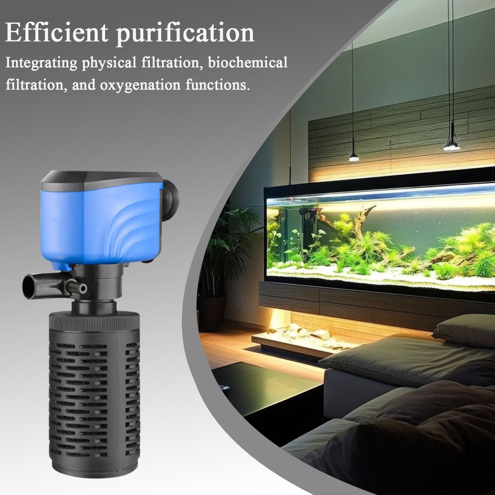 Filtro De Agua Para Acuario - Bomba de Estanque Potente para Oxigenación,Máquina Silenciosa de Flujo de Agua para Hogar Oficina Sala de Estar