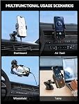 MOKPR Wireless Car Charger, 15W Auto Clamping Car Charger Dash Windshield Air Vent Phone Holder Compatible with iPhone 17 16 15 14/13/13 Pro/12 pro/12/11/X/8, Samsung S24/S23/S22-Dark Black