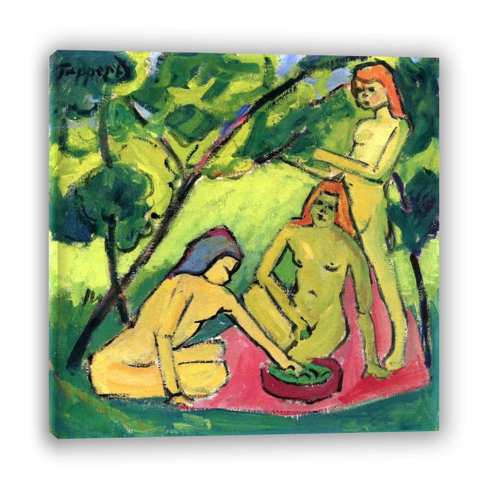 Heinrich Campendonk słynna reprodukcja obrazu."Kompozycja" salon sypialnia dekoracja płótno sztuka ścienna obraz 70 x 70 cm (27,5 x 27,5 cala) bez ramy
