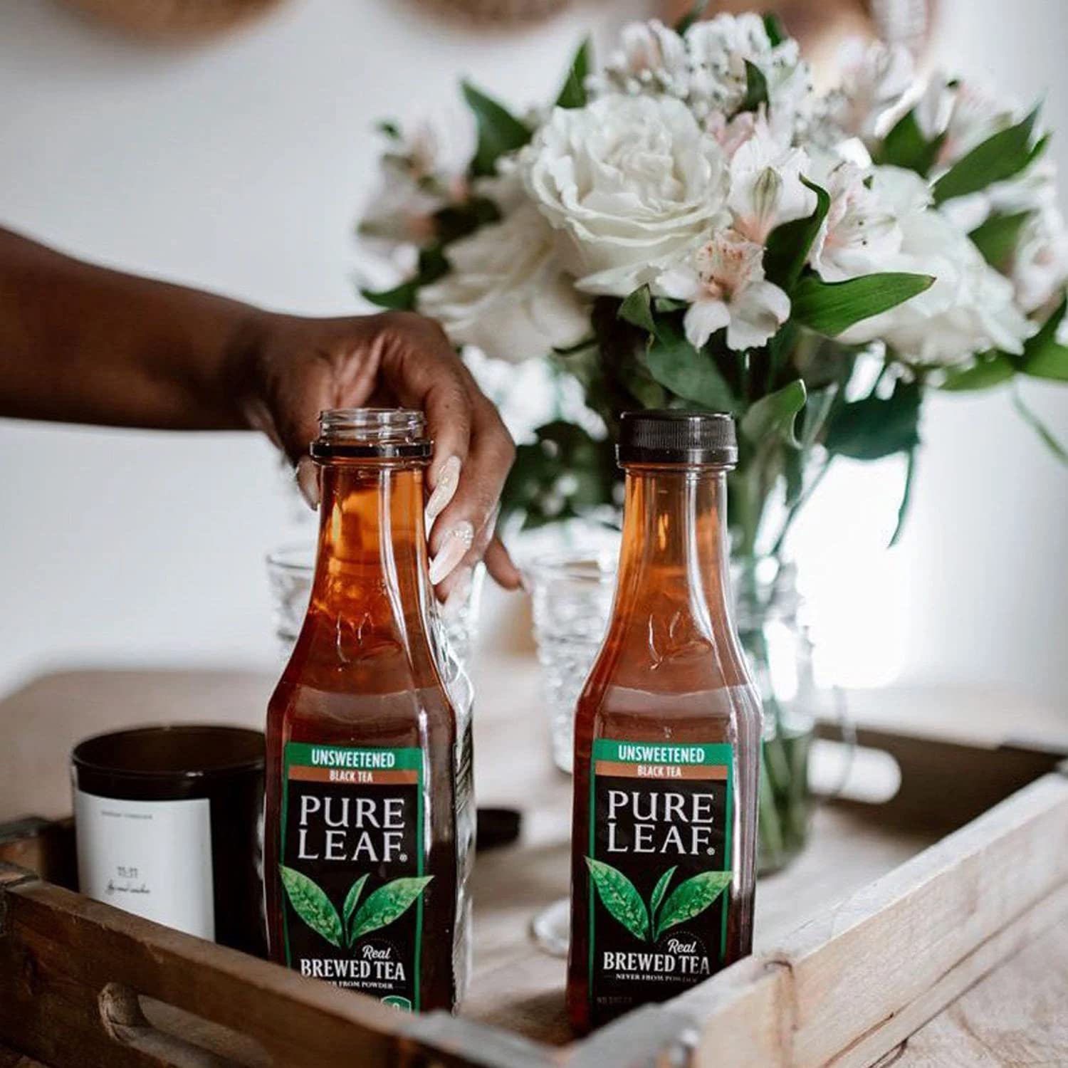 Pure Leaf Unsweetened Iced Real Brewed Tea - Never From Powder - By Gourmet Kitchn - 2 Boxes (16.9oz - 18 pk per Box), Total 36 Bottles