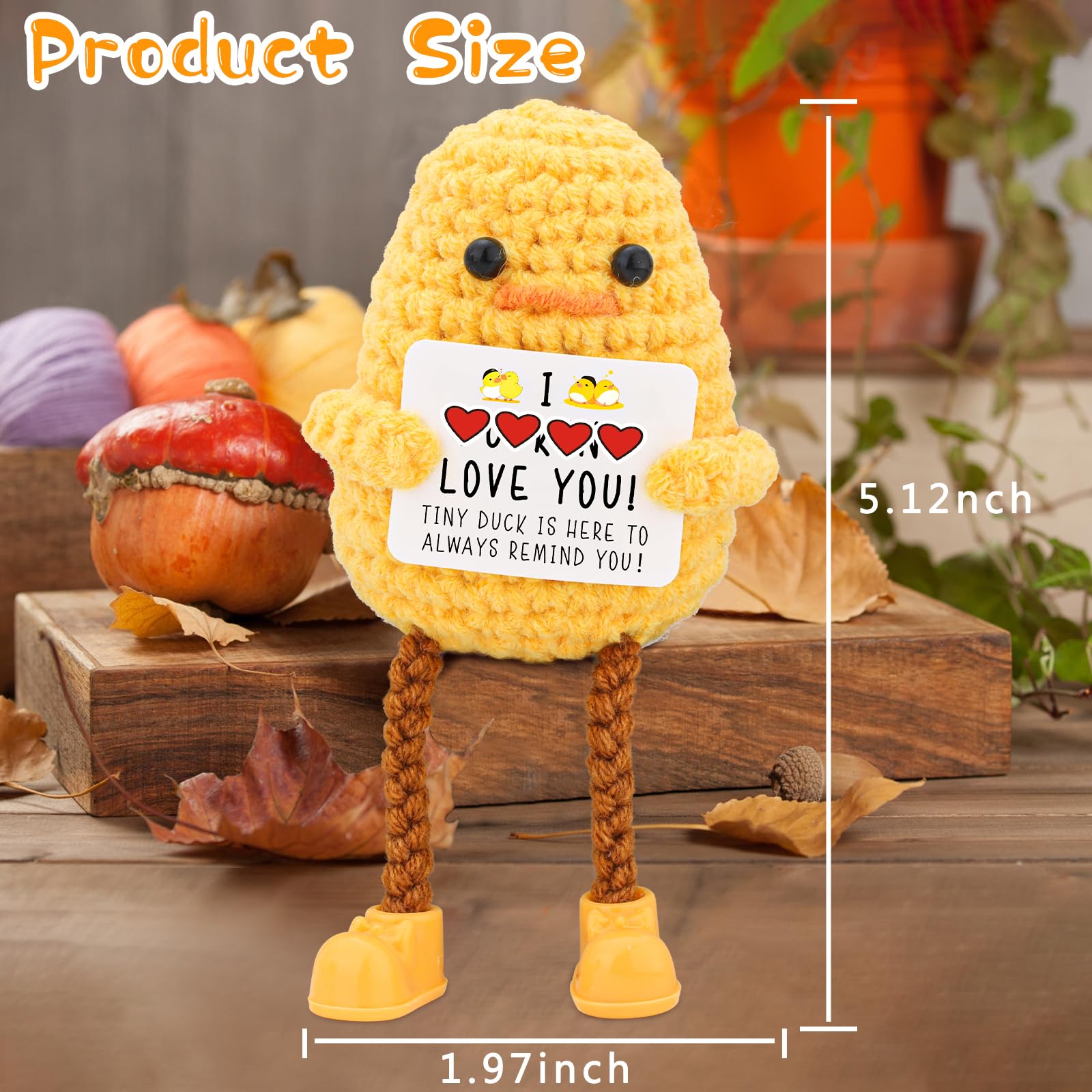BILOLLY I Love You Gifts for Her Him Boyfriend Girlfriend Wife Husband Couple, Birthday Anniversary Valentines, Handmade Crochet Knitted Cute Duck