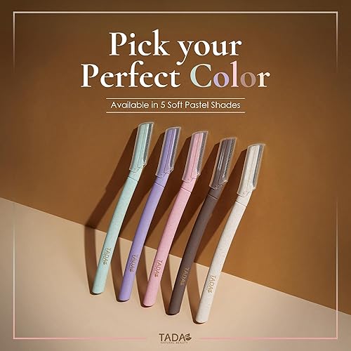 Miniatura 6 de TADA Natural Beauty - Herramienta de dermaplaning biodegradable, 12 unidades, maquinillas de afeitar de cara y cejas, afeitadora facial y exfoliante