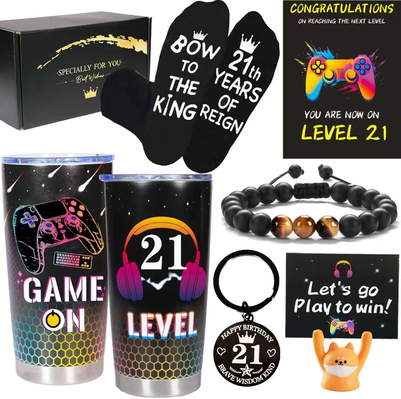 21st Birthday Gifts for Him, Cool 21 Year Old Gift for Son, Gamer Gifts for Teenage Boy, Christmas Gift for Male, Nephew, Boyfriend, Brother