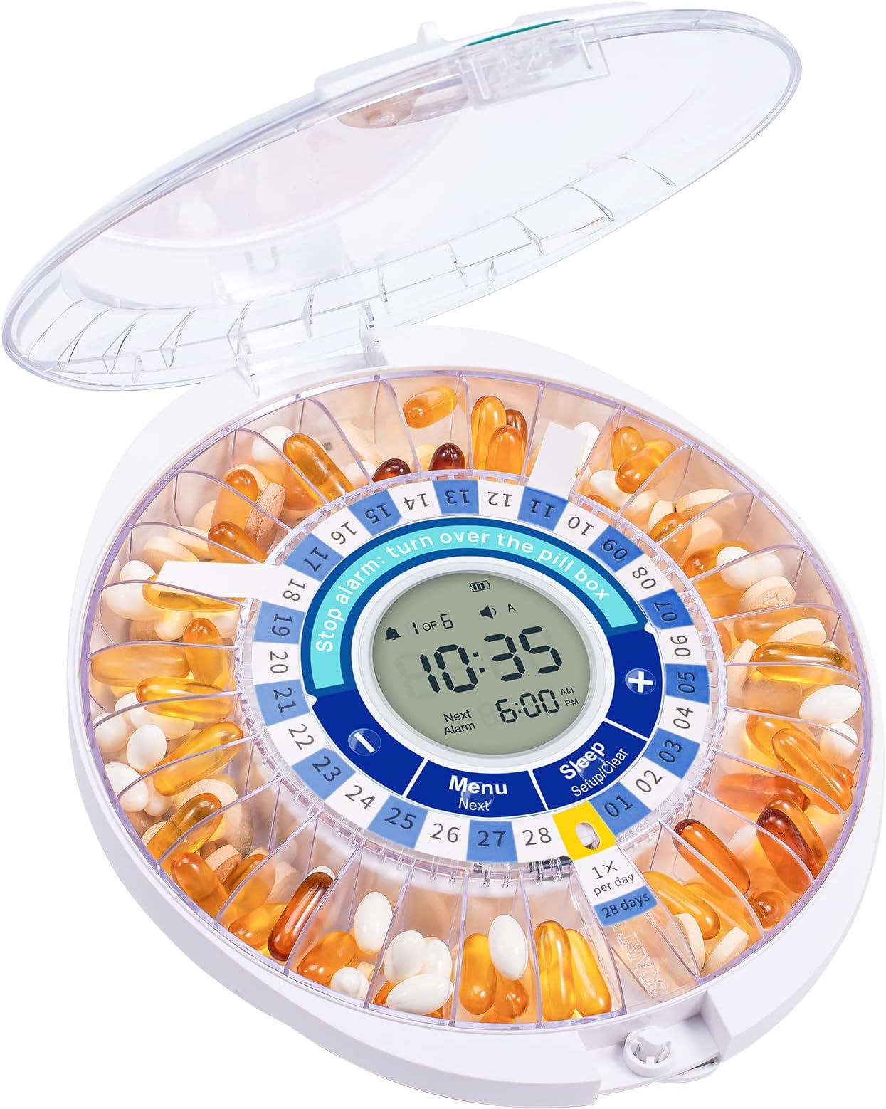 Windtrace Automatic Pill Dispenser for Elderly, Electronic Pill Organizer with Alarm