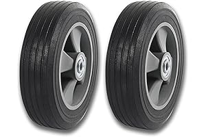 Heavy Duty Run-Flat Solid Rubber Replacement Tire with 500 Lbs Max Loads Capacity