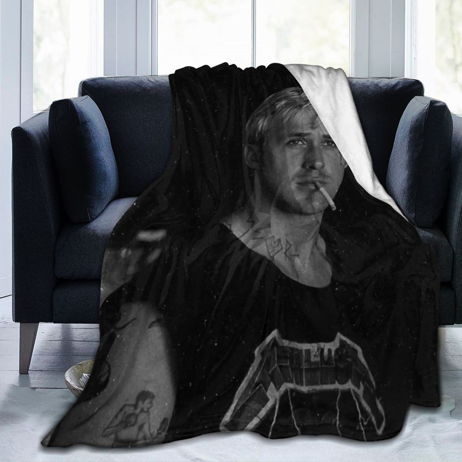 Yingd Ryan Gosling Flannel Blanket Soft Lap Blankets Anti Pilling Air Conditioning Blanket Decor For Sofa Living Room Bedroom - 200Cm X 150Cm