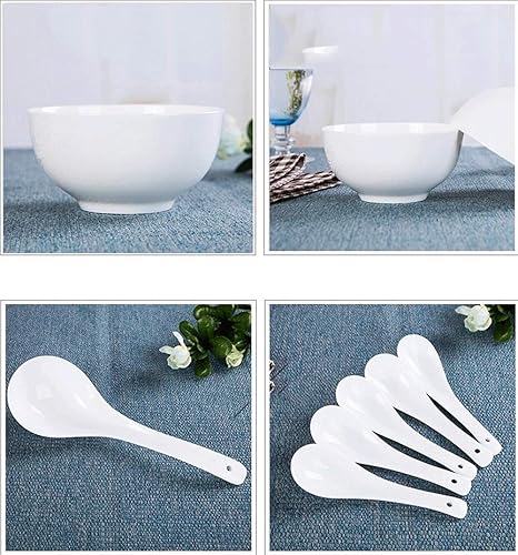 Miniatura 6 de Juego de vajilla blanca pura para el hogar se (30 piezas), juego de vajilla de cocina blanco, platos, cuencos servicio para 6