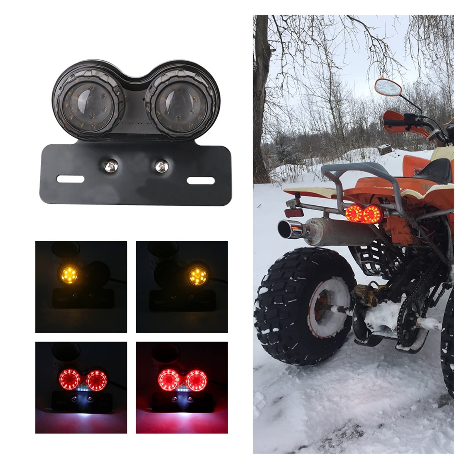 Indicatore di Direzione Fanale Posteriore A - Per Moto Luce Doppia Per Indicatori Di Direzione 12V Accessori Per Moto Luce Porta Targa Del Freno