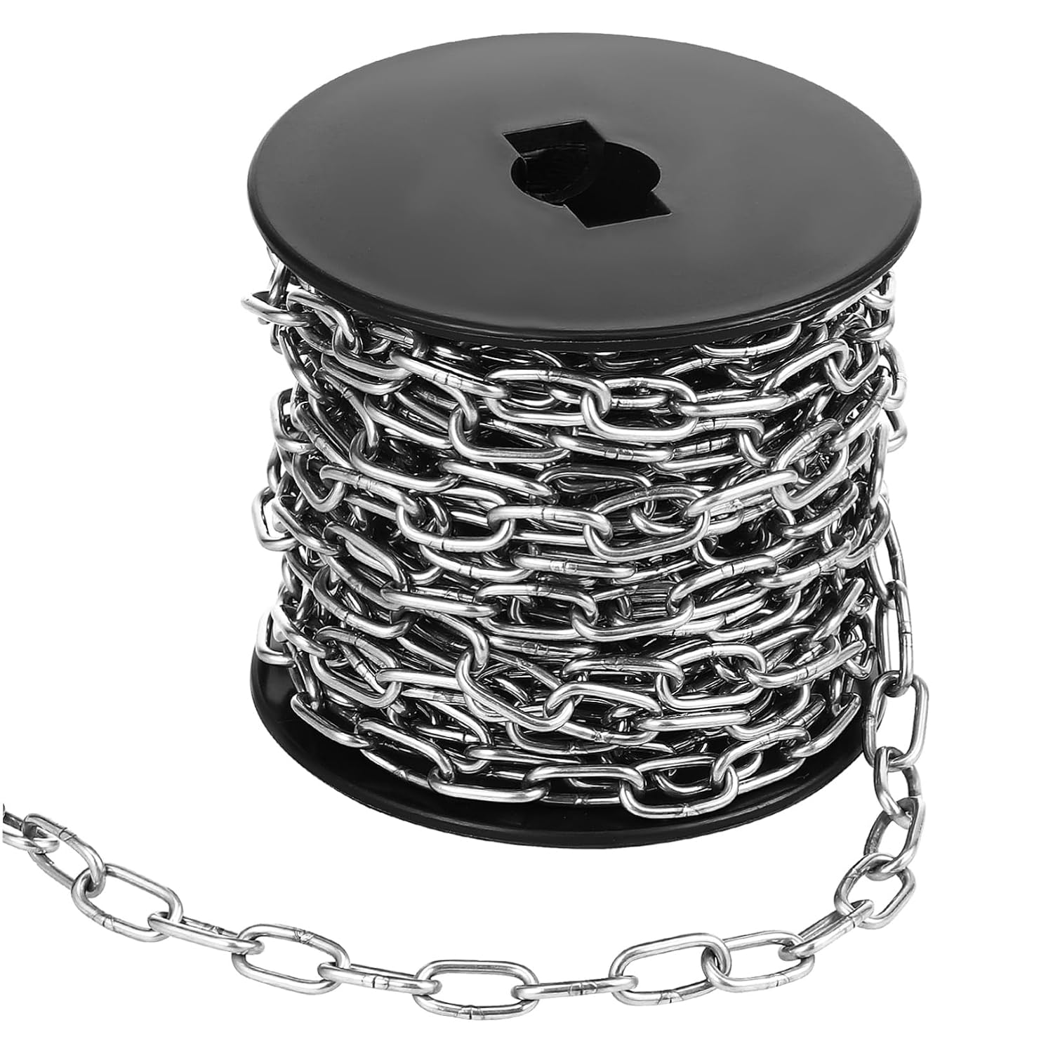 Amosfun 2mm Stainless Steel Chain Roll Light Duty Hanging Chain for Outdoor Lighting Plant Hangers and Home Decor for Versatile Use