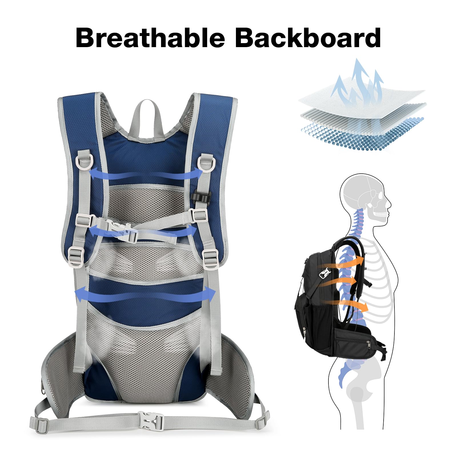 Mochila de ciclismo transpirable impermeable, mochila de bicicleta de montaña con funda para casco, mochila de hidratación térmica para MTB, correr, senderismo, esquí, caminata
