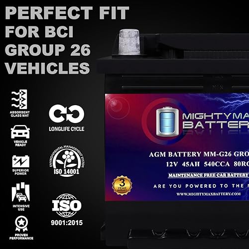 Miniatura 11 de Mighty Max Battery MM-H8 Arrancar y detener coche BCI Group 49 12V 95Ah, 160RC, 900 CCA batería recargable del coche AGM