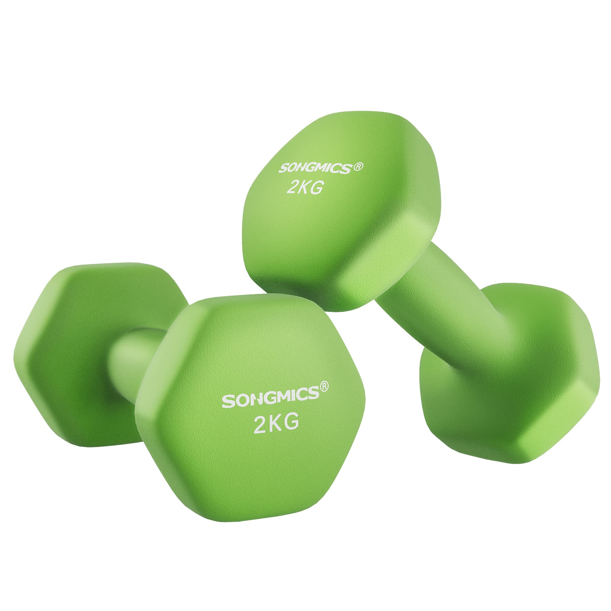 SONGMICS Dumbbells Set of 2 Dumbbells Hexagon Neoprene Coating Strength Training Workout Fitness Training Home