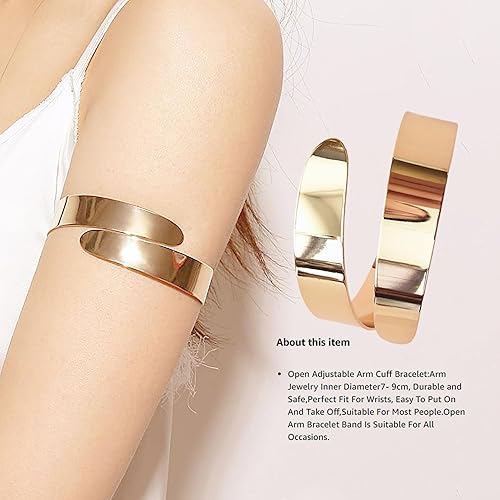 Miniatura 6 de Pulsera dorada de serpiente para el brazo, banda dorada para el brazo superior del brazo, bandas doradas para mujer, brazalete de brazo para mujer,