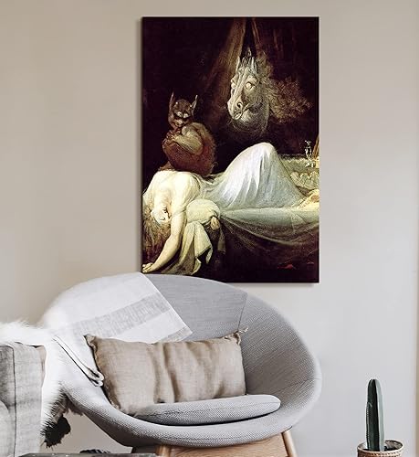 Miniatura 2 de artprints1stop Lienzo impreso para pared, The Nightmare, Circa 1790 de Henry Fuseli - 12 x 18 pulgadas