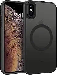 BENTOBEN Capa para iPhone X/Xs [compatível com Magsafe] Capa protetora magnética fosca translúcida para iPhone X/Xs fina à prova de choque para mulheres e homens 5,8 polegadas 2017/2018, preta