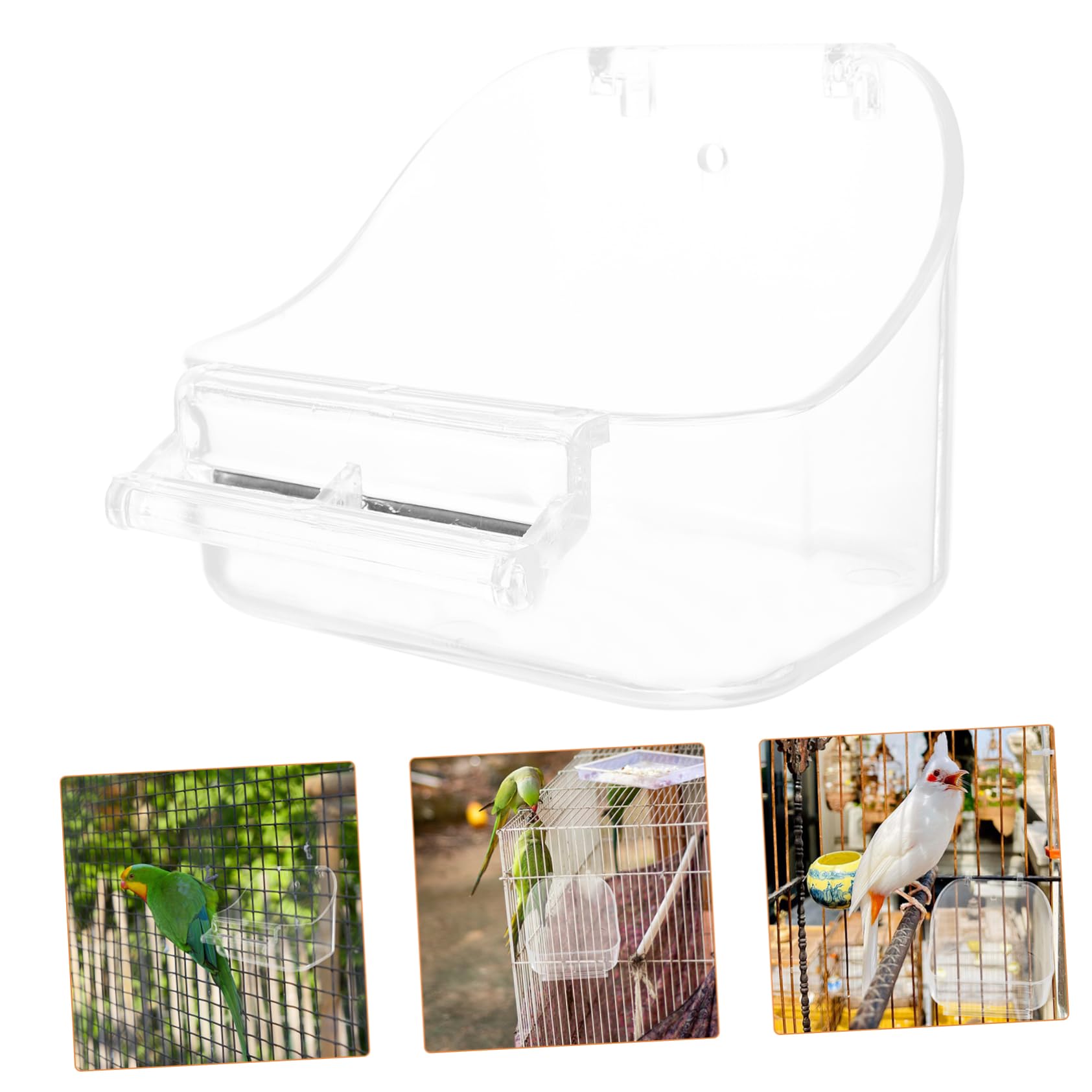 ibasenice Parrot Bathing Tub Transparent for Cage Durable Shower Box for Cockatiel Parrot Bird Supplies for Baths Heat Dissipation