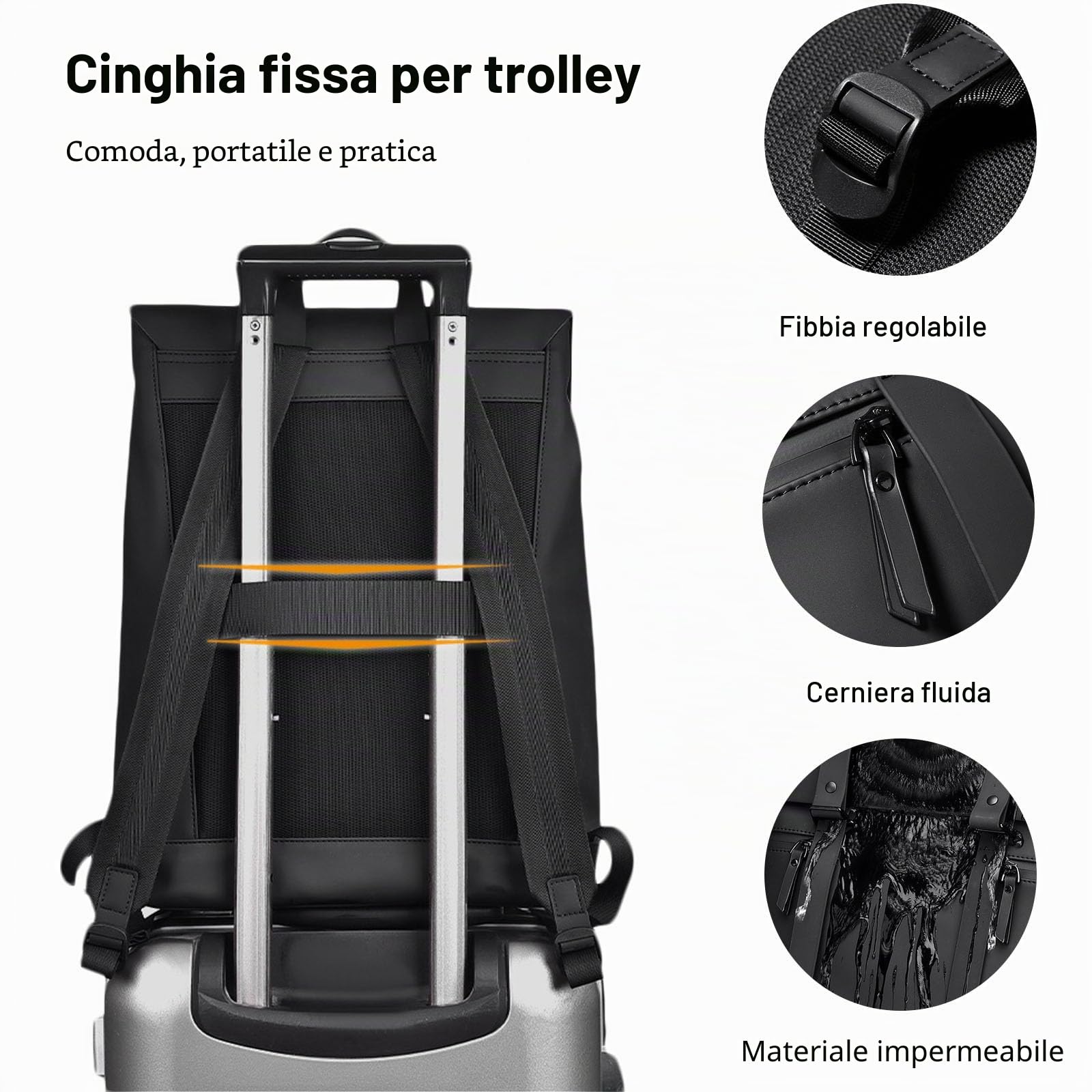 FANDARE 2024 Nuovo Zaino Donna Zaini Zaino Casual Zaino PC zaino Borsa da Cabina Zaino Lavoro viaggio Ufficio tech Zaini Scuola Università PU pelle Borse da scuola Borsa a Spalla Zainetto Backpack