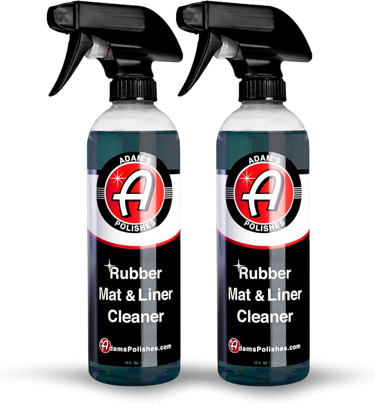 Esmaltes de Adam's Limpiador de alfombrillas y revestimientos de goma (16 oz, paquete de 2) Protector y solución de limpieza de alfombrillas de goma para detalles de automóviles, limpiezas profundas y restauraciones de alfombrillas, revestimientos de camionetas de carga