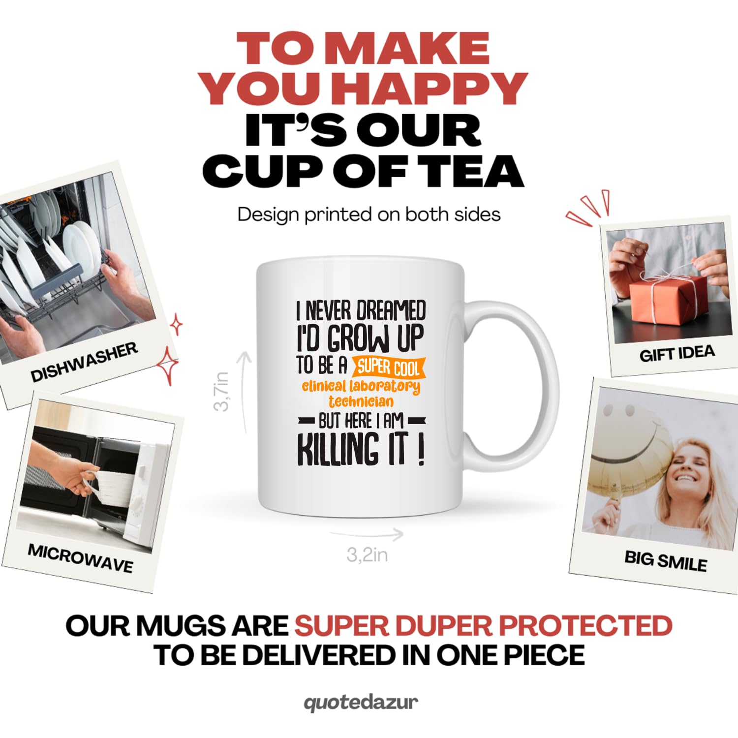 QUOTEDAZUR - Mug For Cool Clinical Laboratory Technician - The Perfect Retirement Gift For Clinical Laboratory Technician - Personalized Men Colleague Gift - Original Job Gift For Birthday, Christmas,