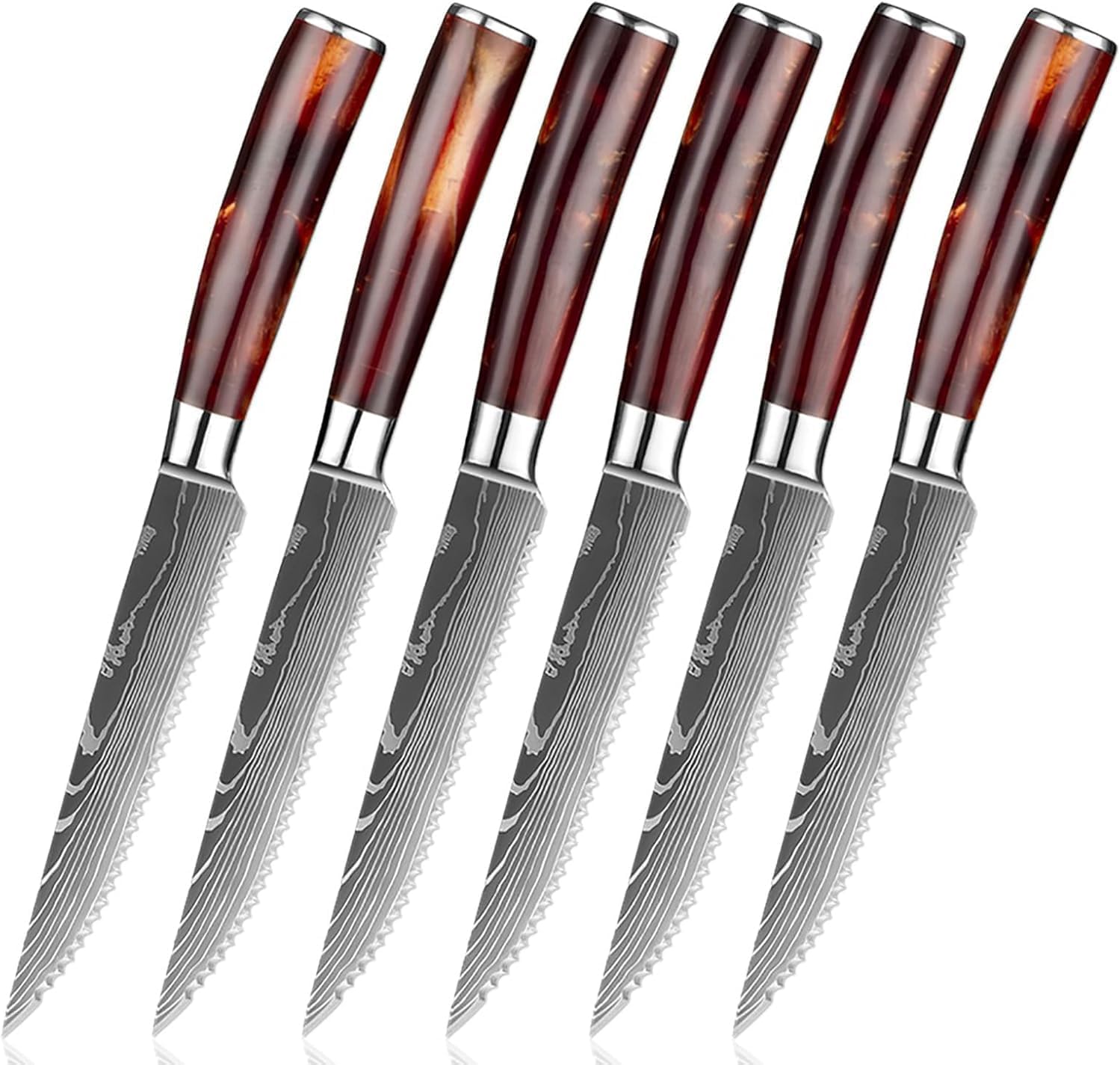 Steak Knives Set of 16 (5-inch) Resin Handle Knife 5Cr13Mov Steel Knife Set Slicing & Cutting Dishwasher Safe