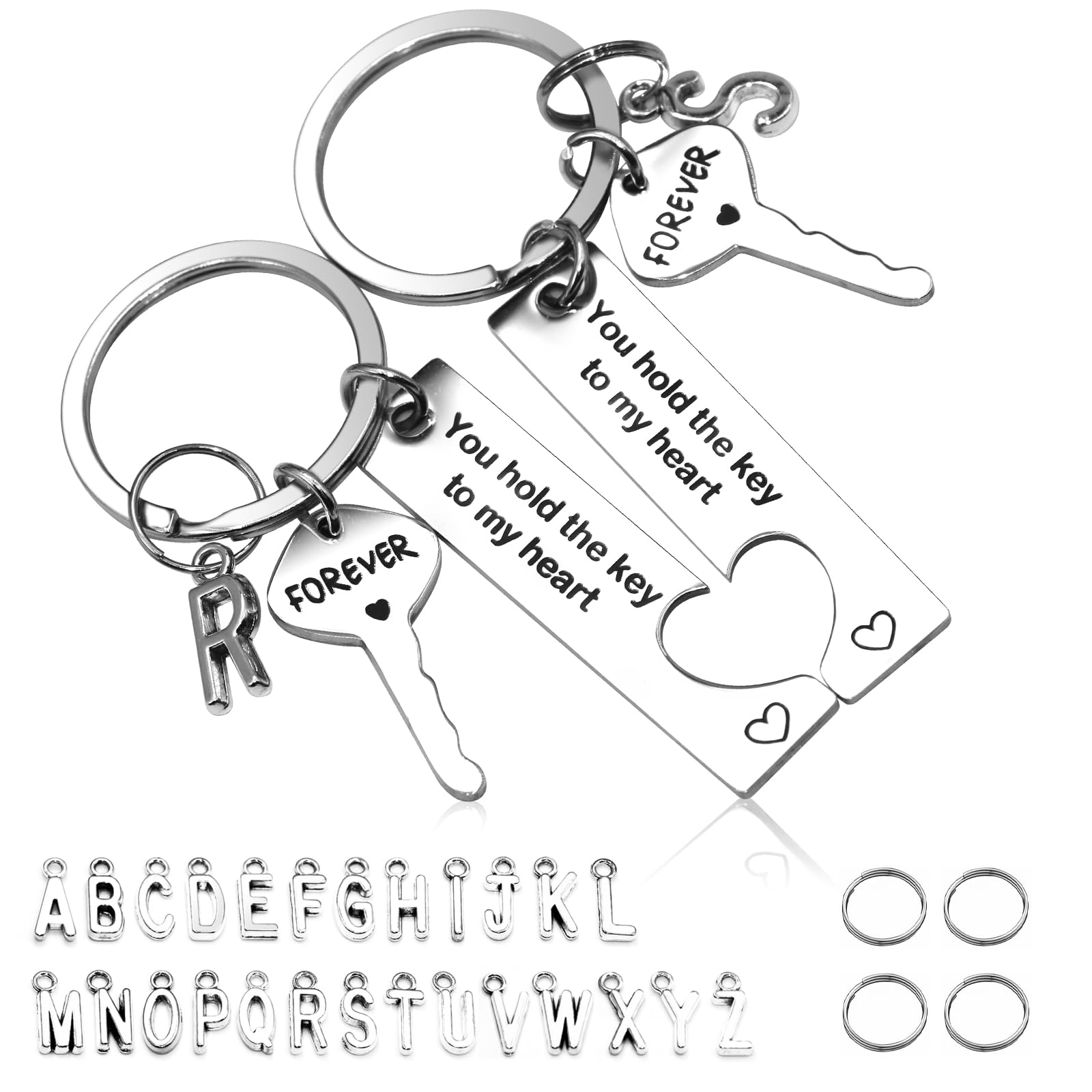 Couple Gifts for Boyfriend Girlfriend Matching Keychain for Him Her Wife Husband Fiance Romantic Anniversary Wedding Birthday Christmas Valentines Day You Hold the Key to My Heart Presents