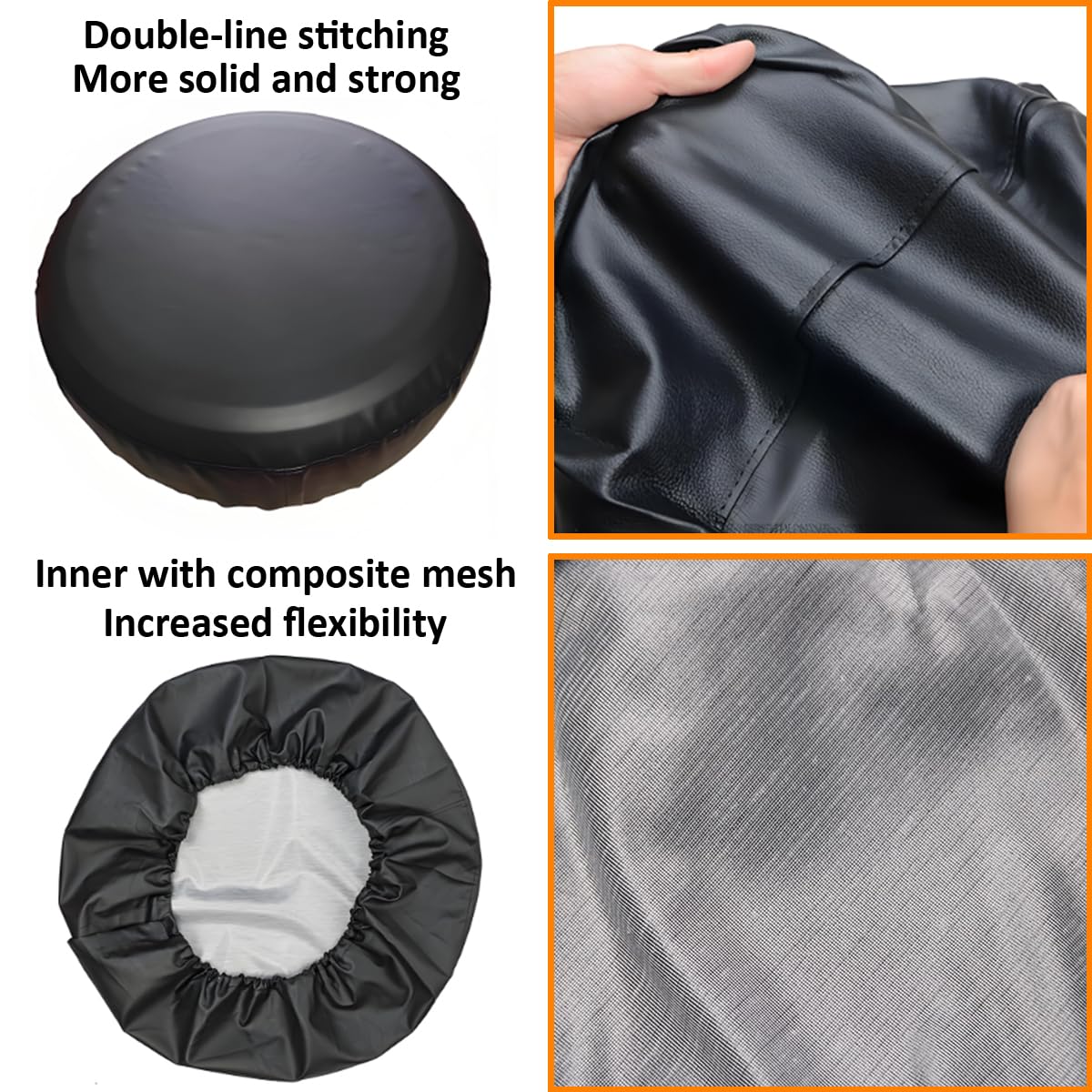 Copriruota di Scorta PVC Pelle Impermeabile Protezione Ruota 80-83 cm 32" Nero