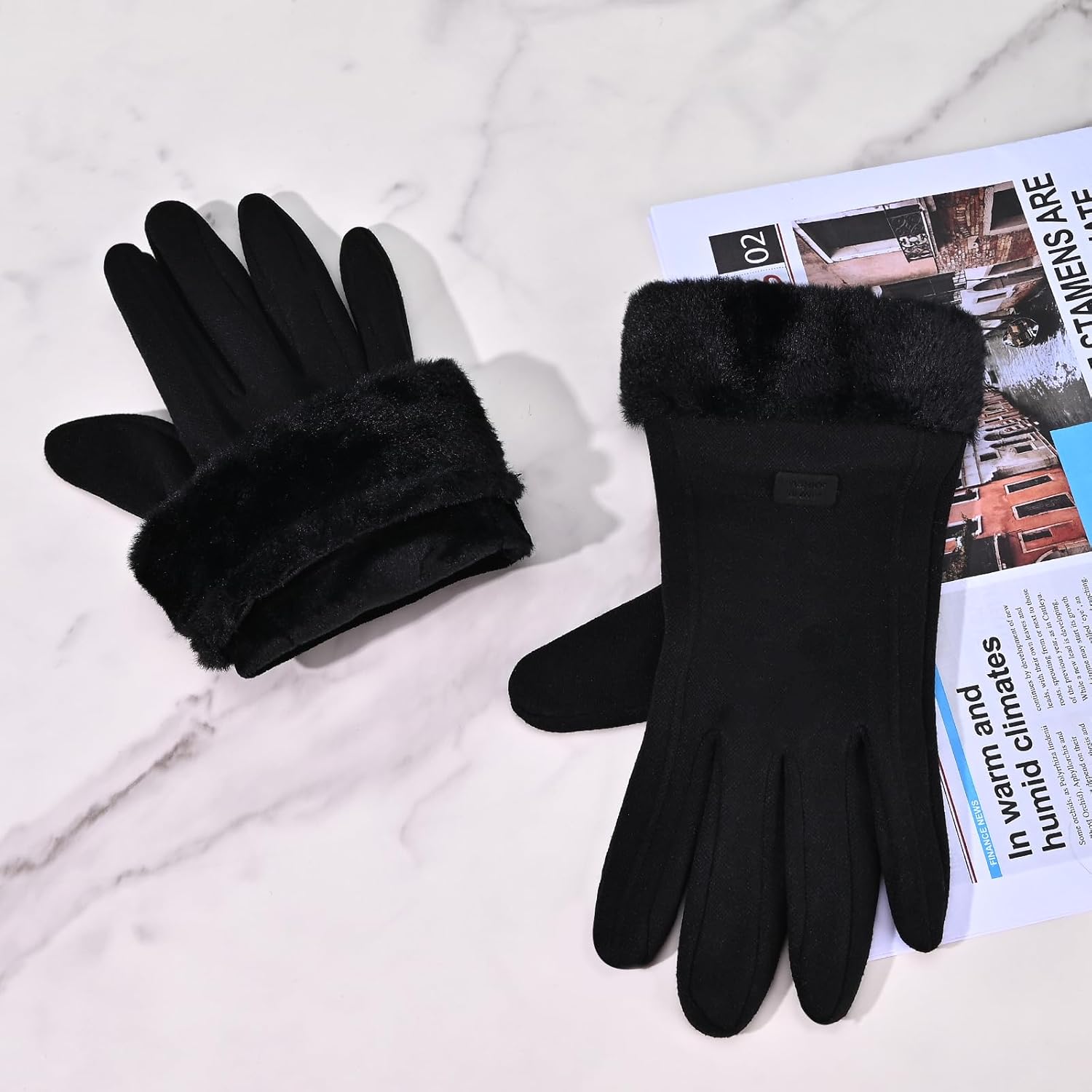 Gloves for Women Girl, Winter Touch Screen, Comfortable and Warm Double-Sided Velvet Lining Thickened Warm Glove - Image 7