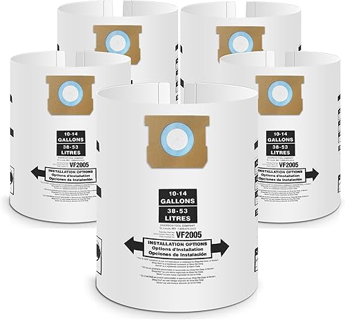 Paquete de 5 bolsas de vacío de repuesto para bolsas de aspiradora de tienda de 10 a 14 galones tipo F 90662 9066200 9066233 y tipo I 90672 9067200