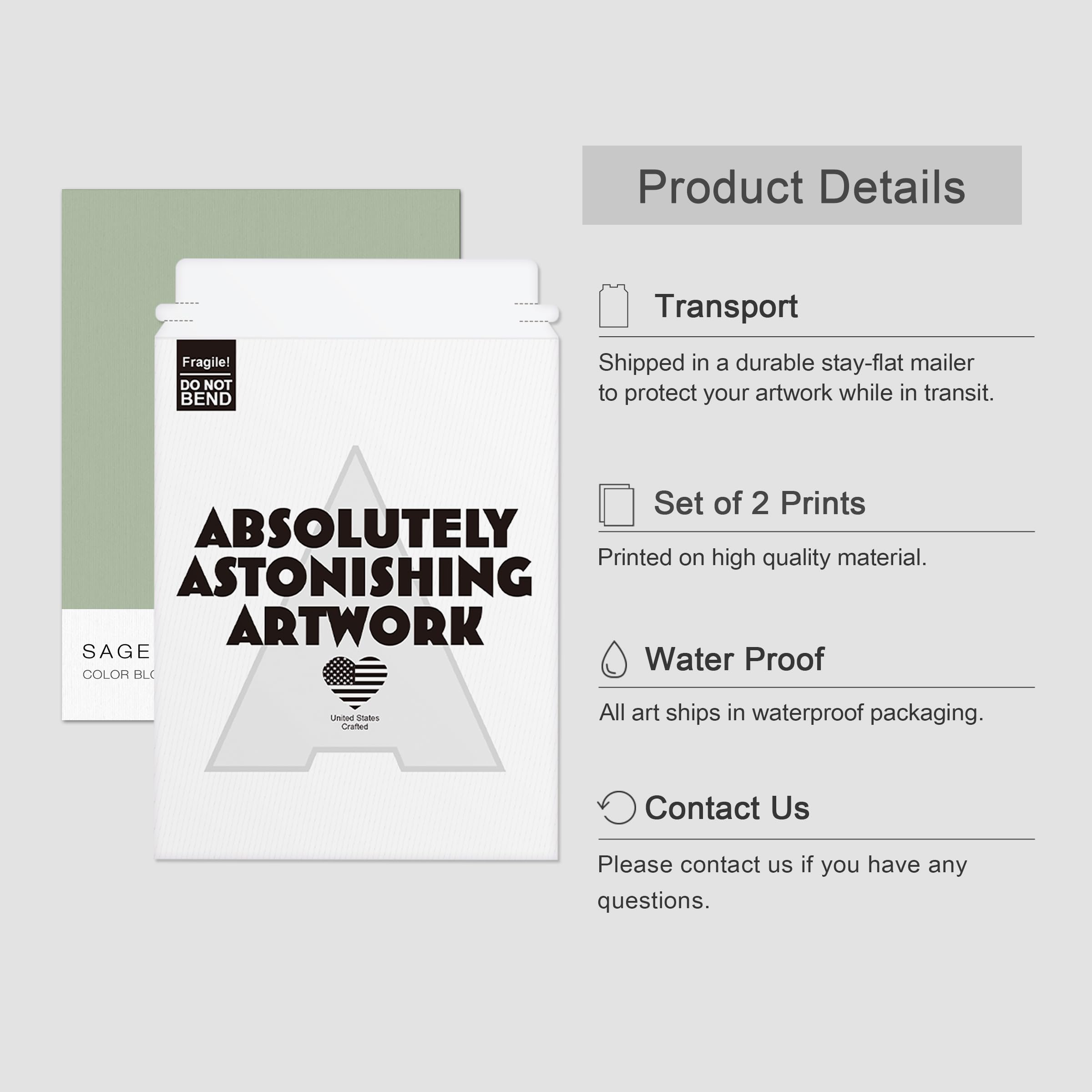 Amazon.com: SIGNWIN Adhesive Canvas Poster Set Sage Green & Blush