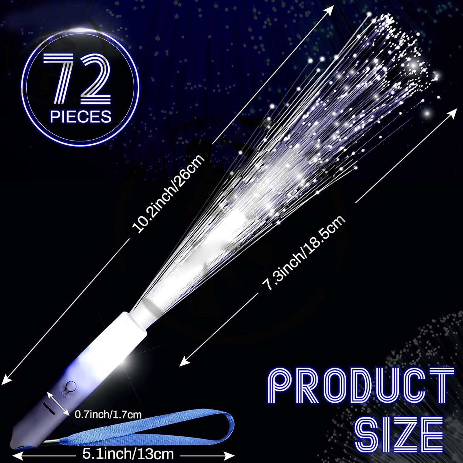 120 Varillas de Fibra óptica Iluminadas, 3 Modos de Luz, No Radiantes, Varillas de Fibra óptica LED, Varillas Intermitentes Iluminadas, para Regalos de Fiesta/Boda